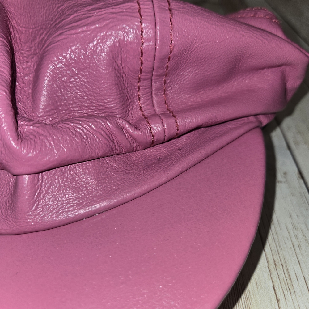 Vintage Wilsons Leather pink genuine leather newsboy cap 💕 - Picture 11 of 16